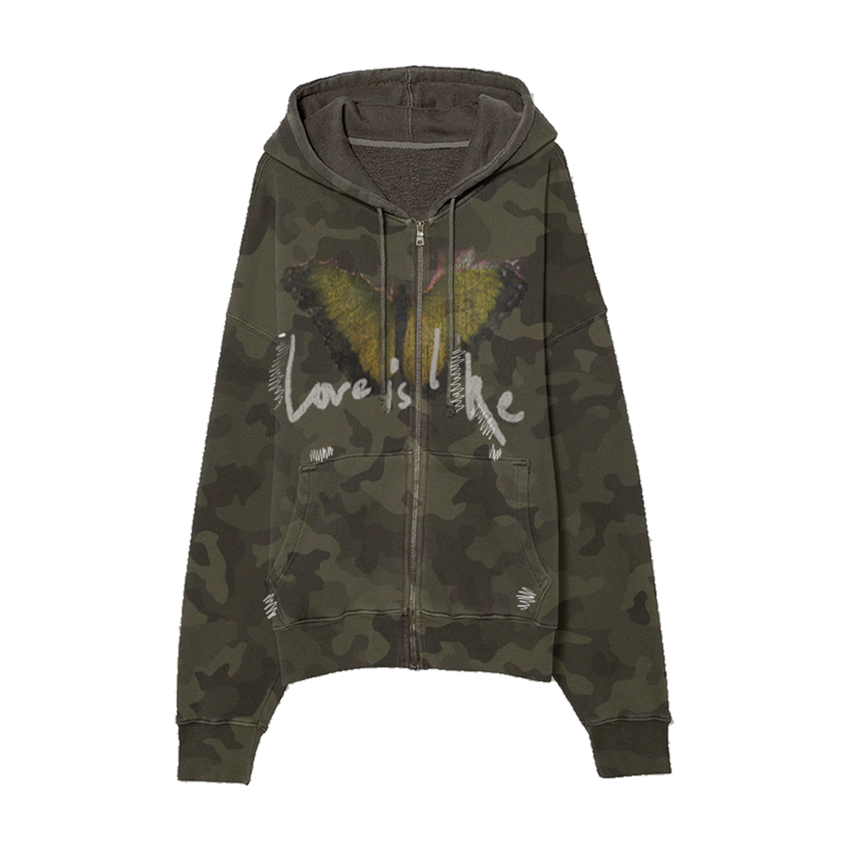 Love Is Like Zip Hoodie - Camo