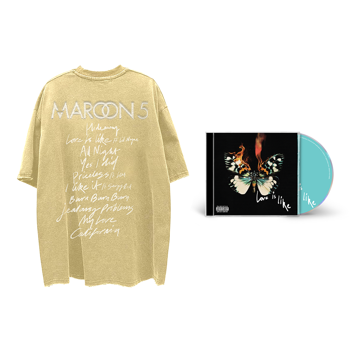 Love Is Like Tee - Yellow & Love Is Like - Store Exclusive CD (Signed)