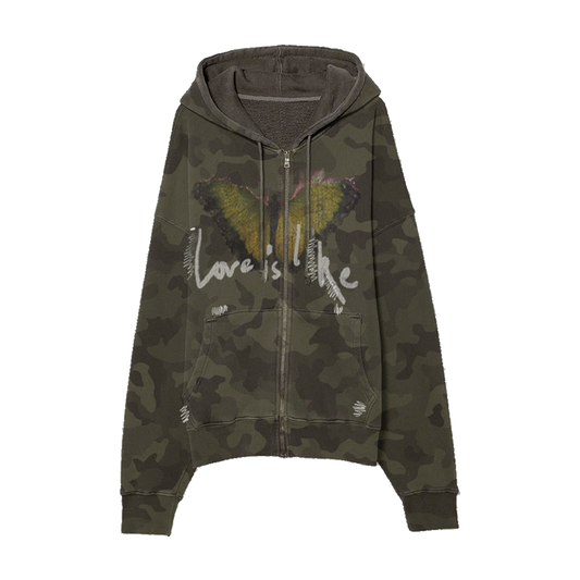 Love Is Like Zip Hoodie - Camo