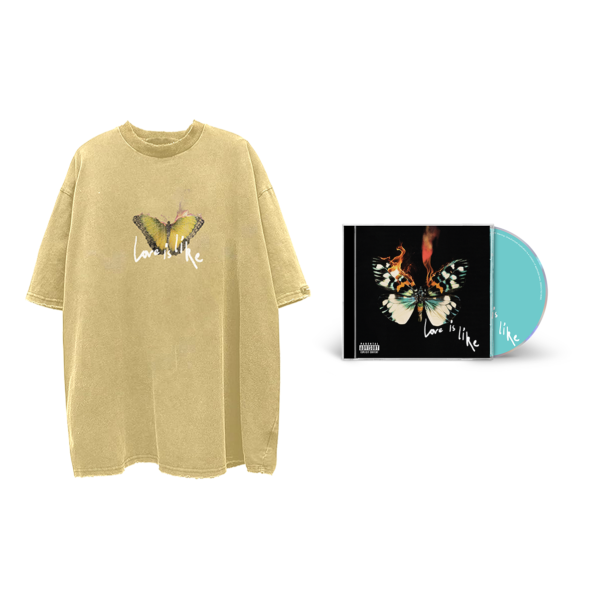 Love Is Like Tee - Yellow & Love Is Like - Store Exclusive CD (Signed)