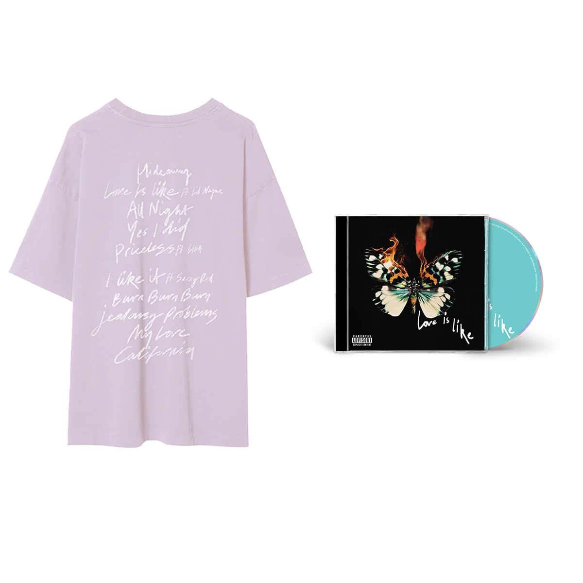 Love Is Like Tee - Lilac & Love Is Like - Store Exclusive CD (Signed)