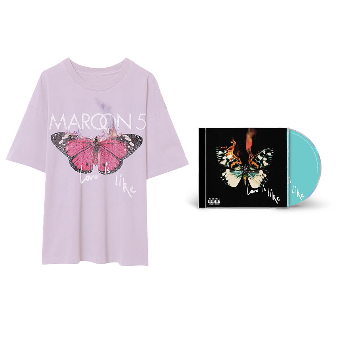 Love Is Like Tee - Lilac & Love Is Like - Store Exclusive CD (Signed)