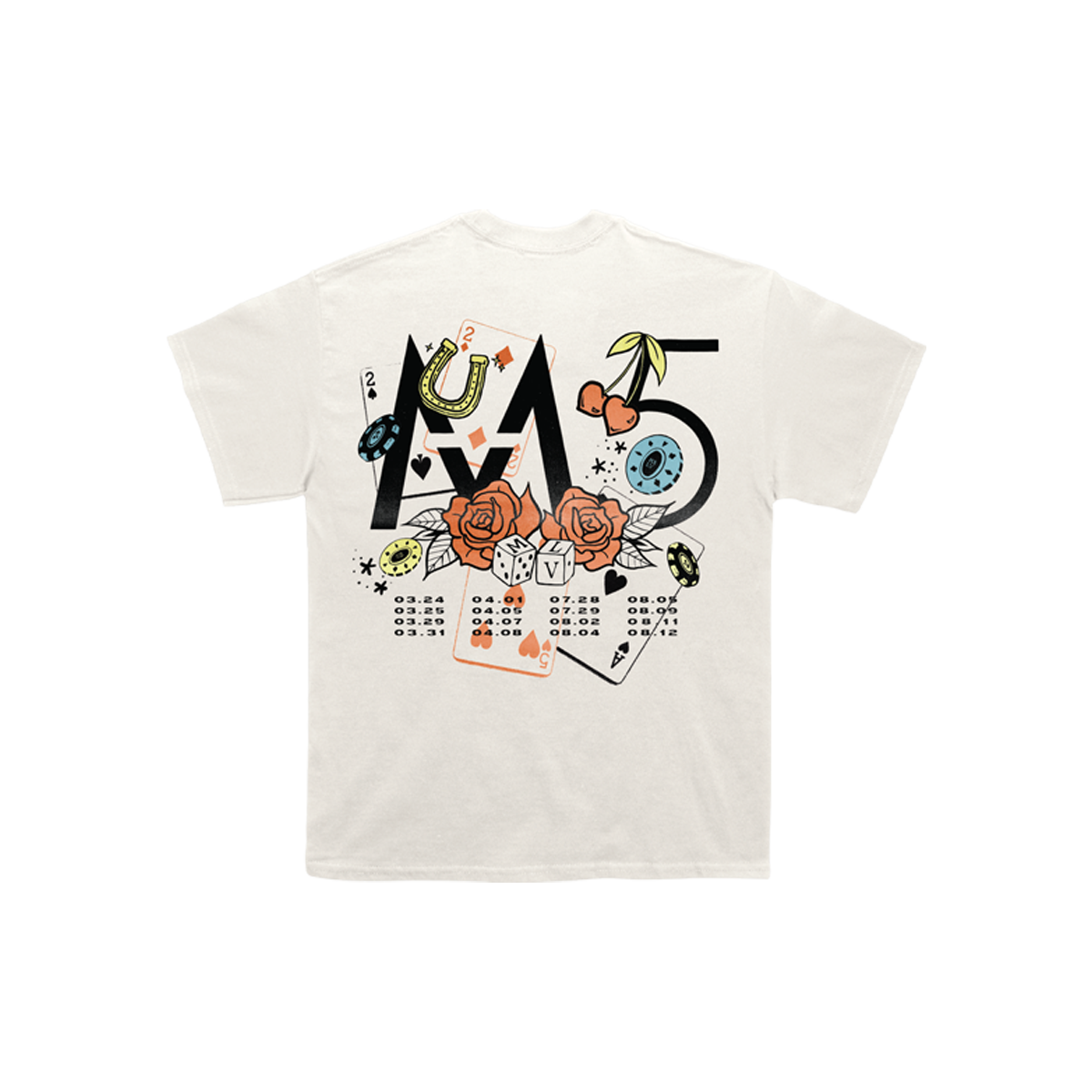 M5LV Natural Tee Maroon 5